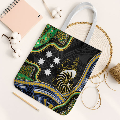 South Sea Islanders And New Caledonia Tote Bag Nautilus Shell Southern Cross Tribal Pattern