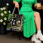 South Sea Islanders And New Caledonia Tote Bag Nautilus Shell Southern Cross Tribal Pattern
