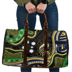 South Sea Islanders And New Caledonia Travel Bag Nautilus Shell Southern Cross Tribal Pattern