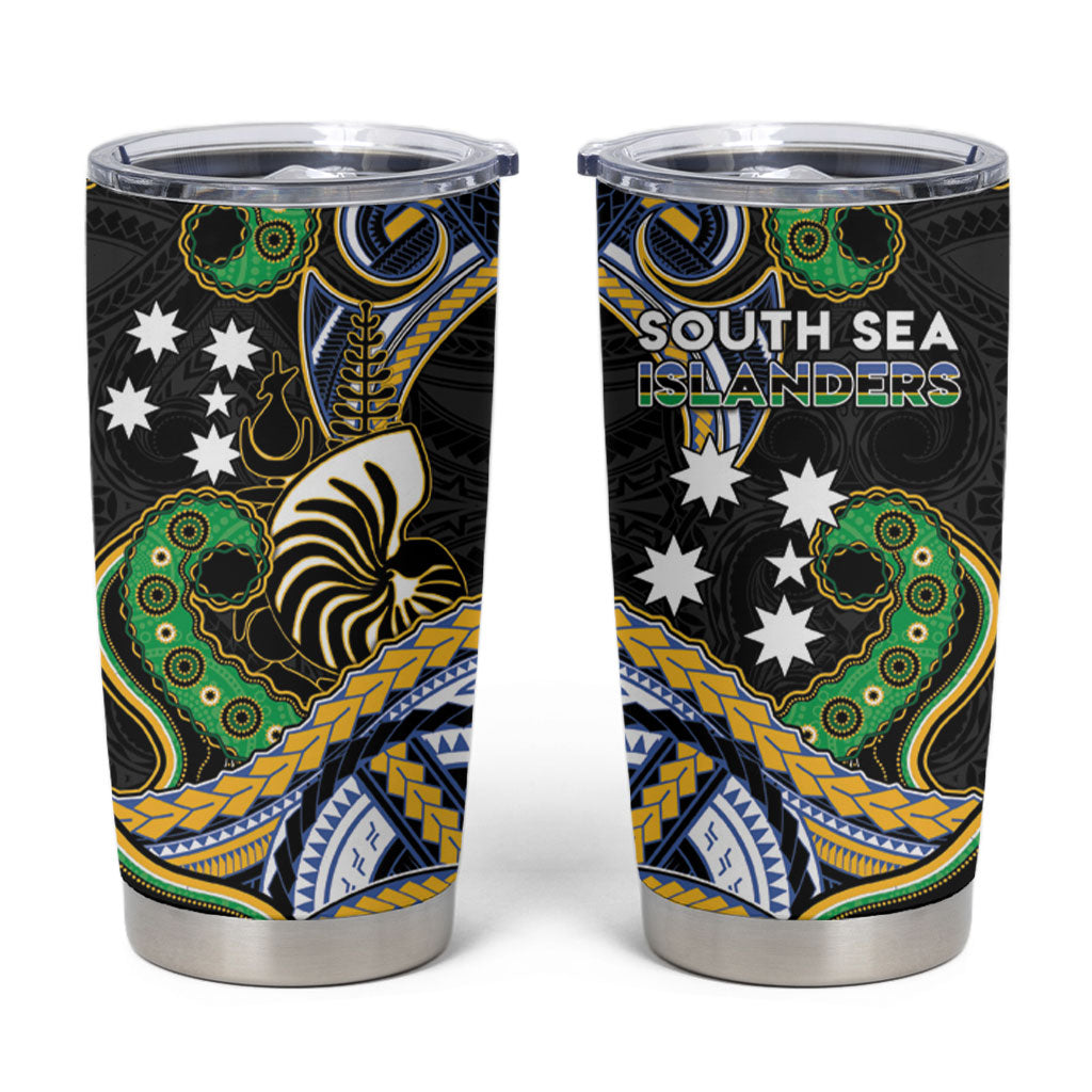 South Sea Islanders And New Caledonia Tumbler Cup Nautilus Shell Southern Cross Tribal Pattern
