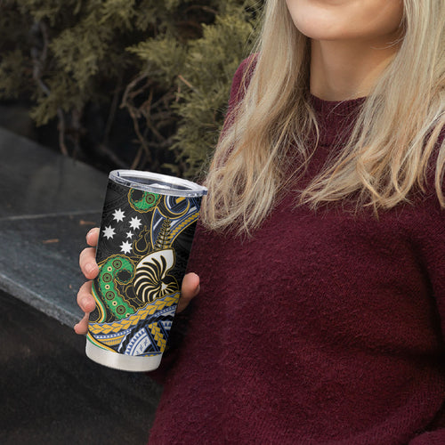 South Sea Islanders And New Caledonia Tumbler Cup Nautilus Shell Southern Cross Tribal Pattern