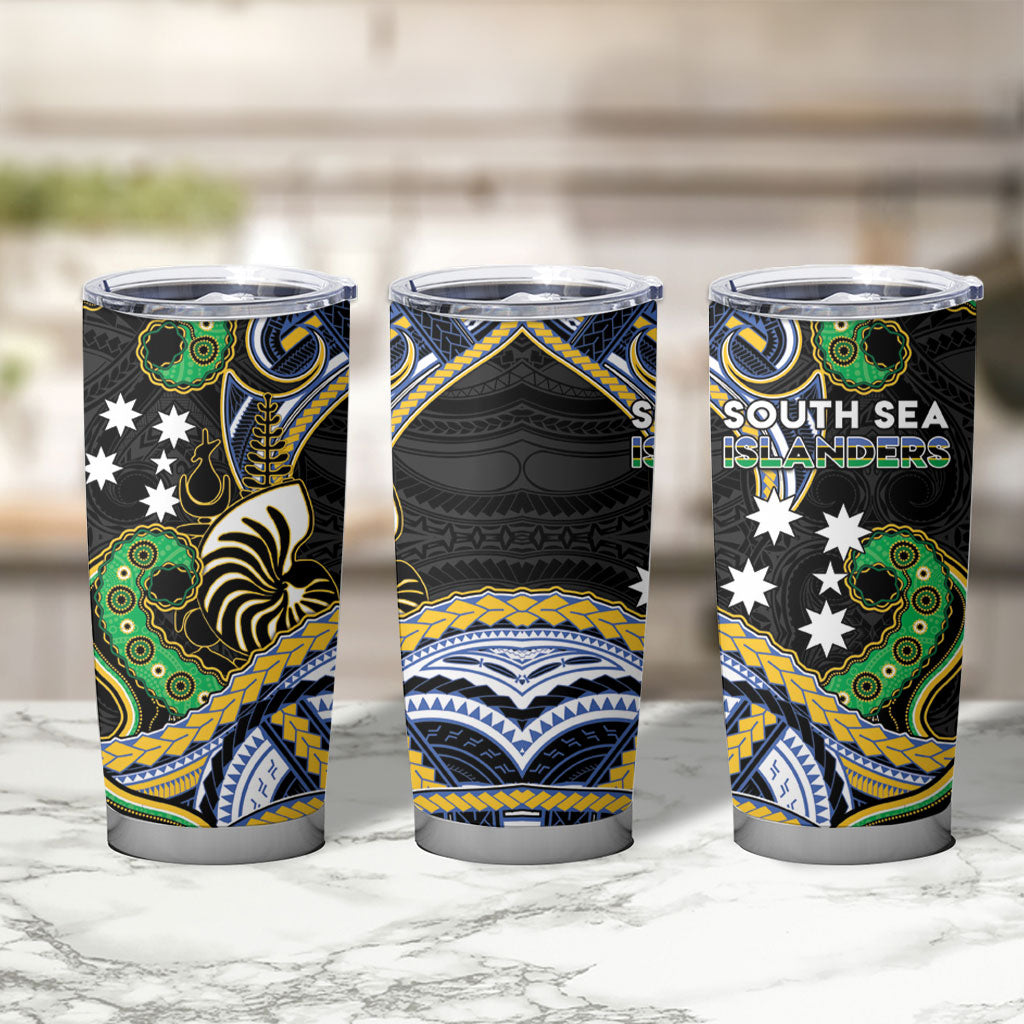 South Sea Islanders And New Caledonia Tumbler Cup Nautilus Shell Southern Cross Tribal Pattern