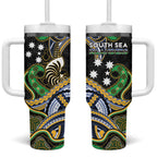 South Sea Islanders And New Caledonia Tumbler With Handle Nautilus Shell Southern Cross Tribal Pattern