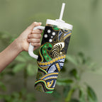South Sea Islanders And New Caledonia Tumbler With Handle Nautilus Shell Southern Cross Tribal Pattern