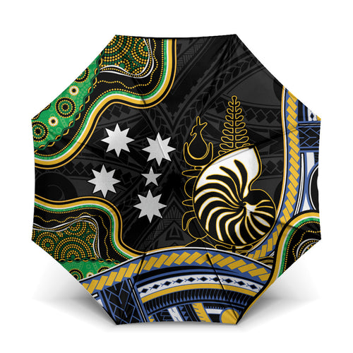 South Sea Islanders And New Caledonia Umbrella Nautilus Shell Southern Cross Tribal Pattern