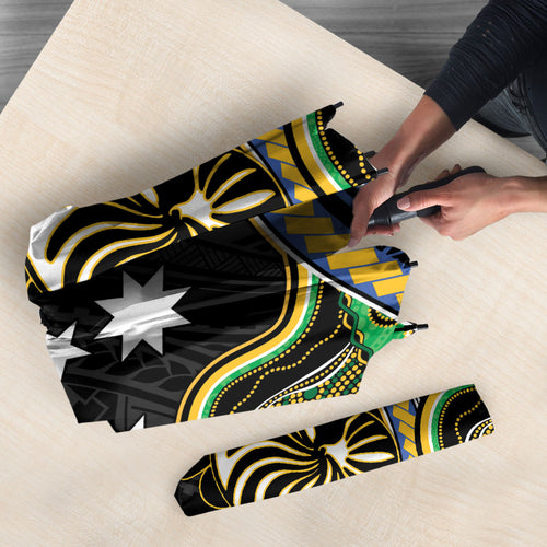 South Sea Islanders And New Caledonia Umbrella Nautilus Shell Southern Cross Tribal Pattern