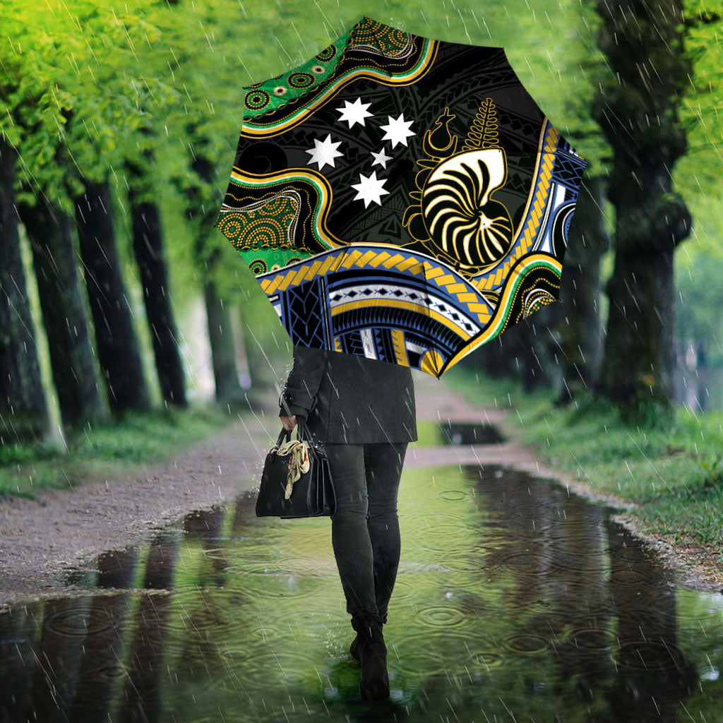 South Sea Islanders And New Caledonia Umbrella Nautilus Shell Southern Cross Tribal Pattern