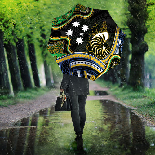 South Sea Islanders And New Caledonia Umbrella Nautilus Shell Southern Cross Tribal Pattern