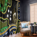 South Sea Islanders And New Caledonia Window Curtain Nautilus Shell Southern Cross Tribal Pattern