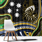 South Sea Islanders And New Caledonia Window Curtain Nautilus Shell Southern Cross Tribal Pattern