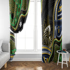 South Sea Islanders And New Caledonia Window Curtain Nautilus Shell Southern Cross Tribal Pattern
