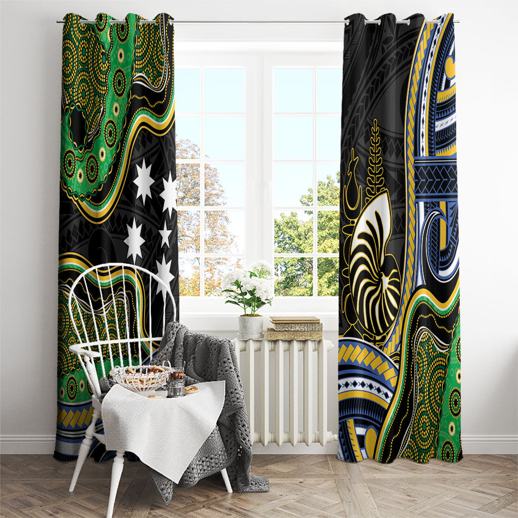 South Sea Islanders And New Caledonia Window Curtain Nautilus Shell Southern Cross Tribal Pattern