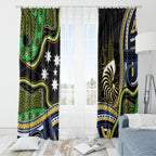 South Sea Islanders And New Caledonia Window Curtain Nautilus Shell Southern Cross Tribal Pattern