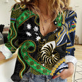 South Sea Islanders And New Caledonia Women Casual Shirt Nautilus Shell Southern Cross Tribal Pattern