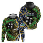 South Sea Islanders And New Caledonia Zip Hoodie Nautilus Shell Southern Cross Tribal Pattern