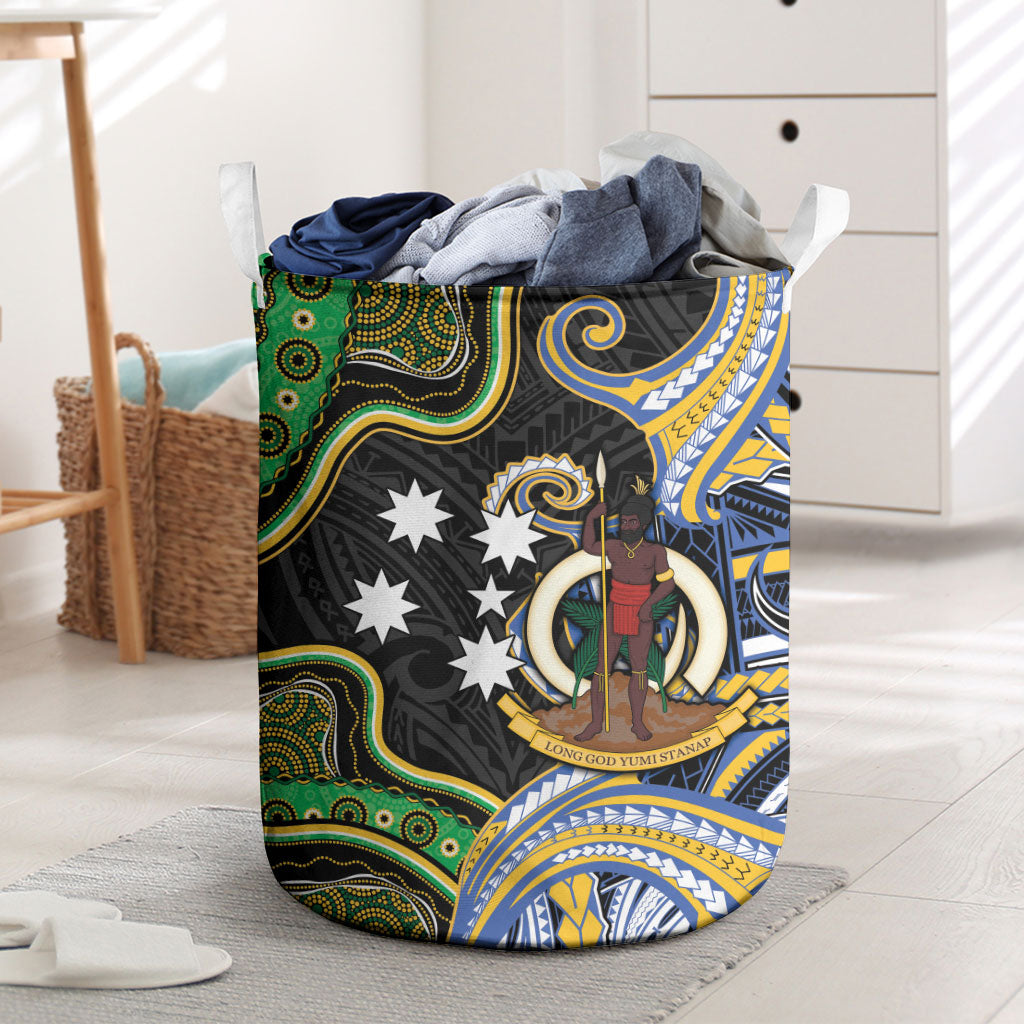 South Sea Islanders And Vanuatu Laundry Basket Boar Tusk Warrior Southern Tribal Pattern
