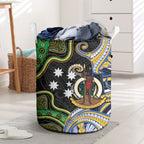 South Sea Islanders And Vanuatu Laundry Basket Boar Tusk Warrior Southern Tribal Pattern