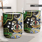 South Sea Islanders And Vanuatu Laundry Basket Boar Tusk Warrior Southern Tribal Pattern