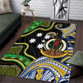 South Sea Islanders And Vanuatu Area Rug Boar Tusk Warrior Southern Tribal Pattern