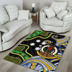 South Sea Islanders And Vanuatu Area Rug Boar Tusk Warrior Southern Tribal Pattern