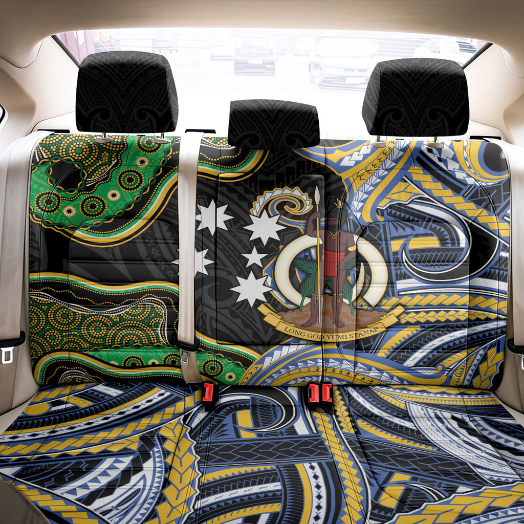 South Sea Islanders And Vanuatu Back Car Seat Cover Boar Tusk Warrior Southern Tribal Pattern