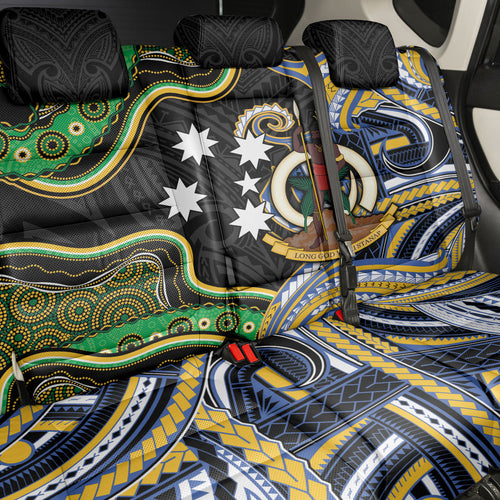 South Sea Islanders And Vanuatu Back Car Seat Cover Boar Tusk Warrior Southern Tribal Pattern