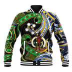 South Sea Islanders And Vanuatu Baseball Jacket Boar Tusk Warrior Southern Tribal Pattern