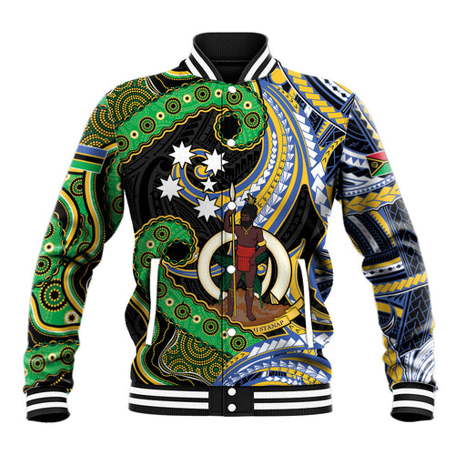 South Sea Islanders And Vanuatu Baseball Jacket Boar Tusk Warrior Southern Tribal Pattern