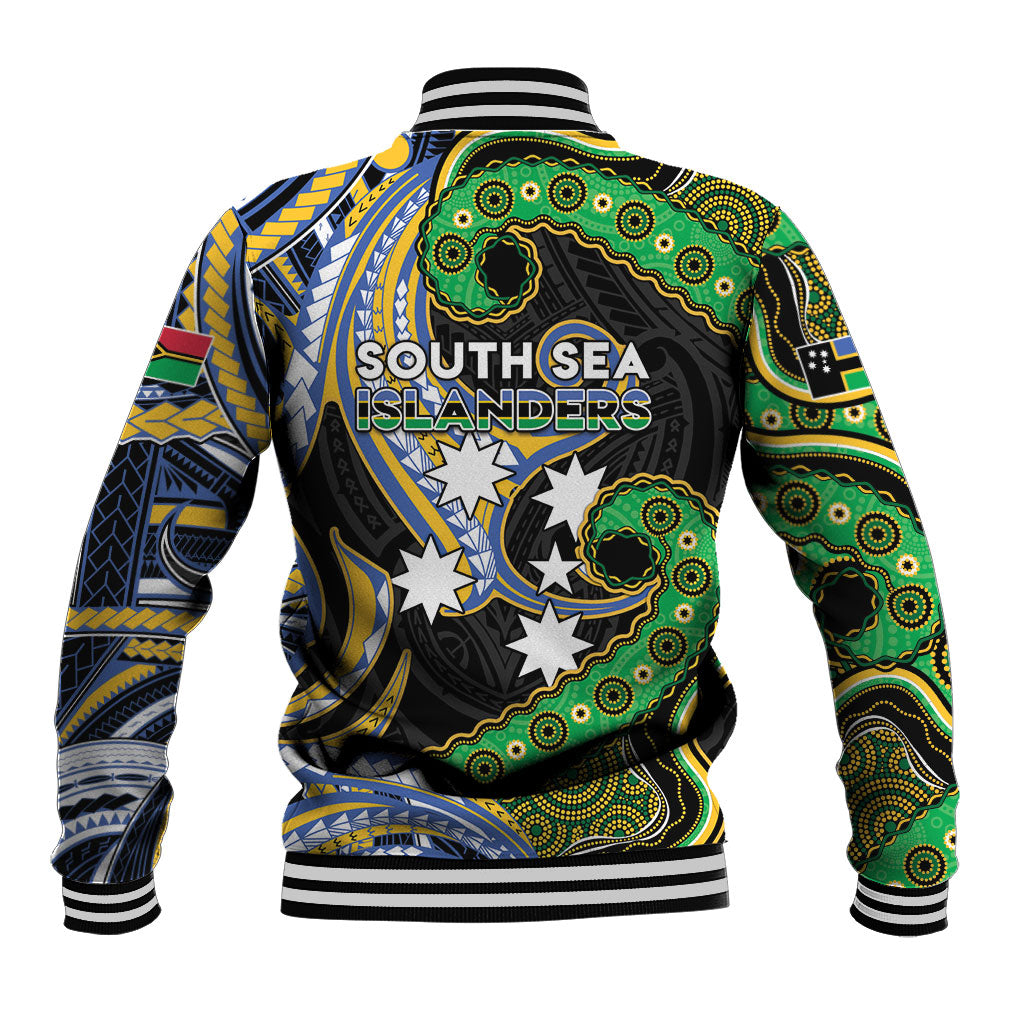 South Sea Islanders And Vanuatu Baseball Jacket Boar Tusk Warrior Southern Tribal Pattern