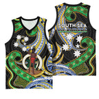 South Sea Islanders And Vanuatu Basketball Jersey Boar Tusk Warrior Southern Tribal Pattern