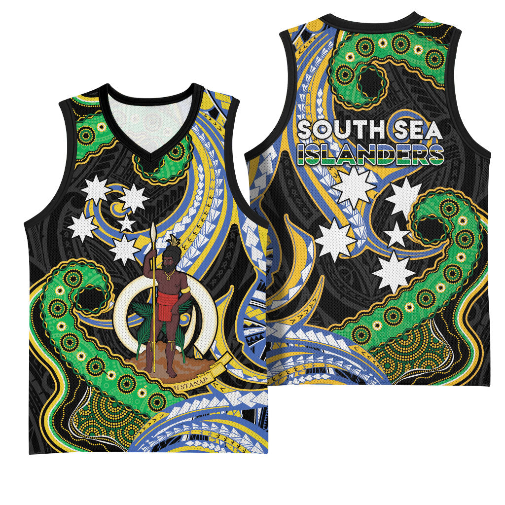 South Sea Islanders And Vanuatu Basketball Jersey Boar Tusk Warrior Southern Tribal Pattern