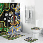South Sea Islanders And Vanuatu Bathroom Set Boar Tusk Warrior Southern Tribal Pattern