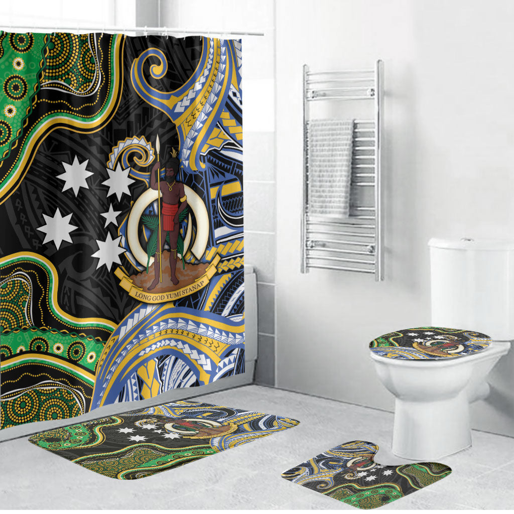 South Sea Islanders And Vanuatu Bathroom Set Boar Tusk Warrior Southern Tribal Pattern