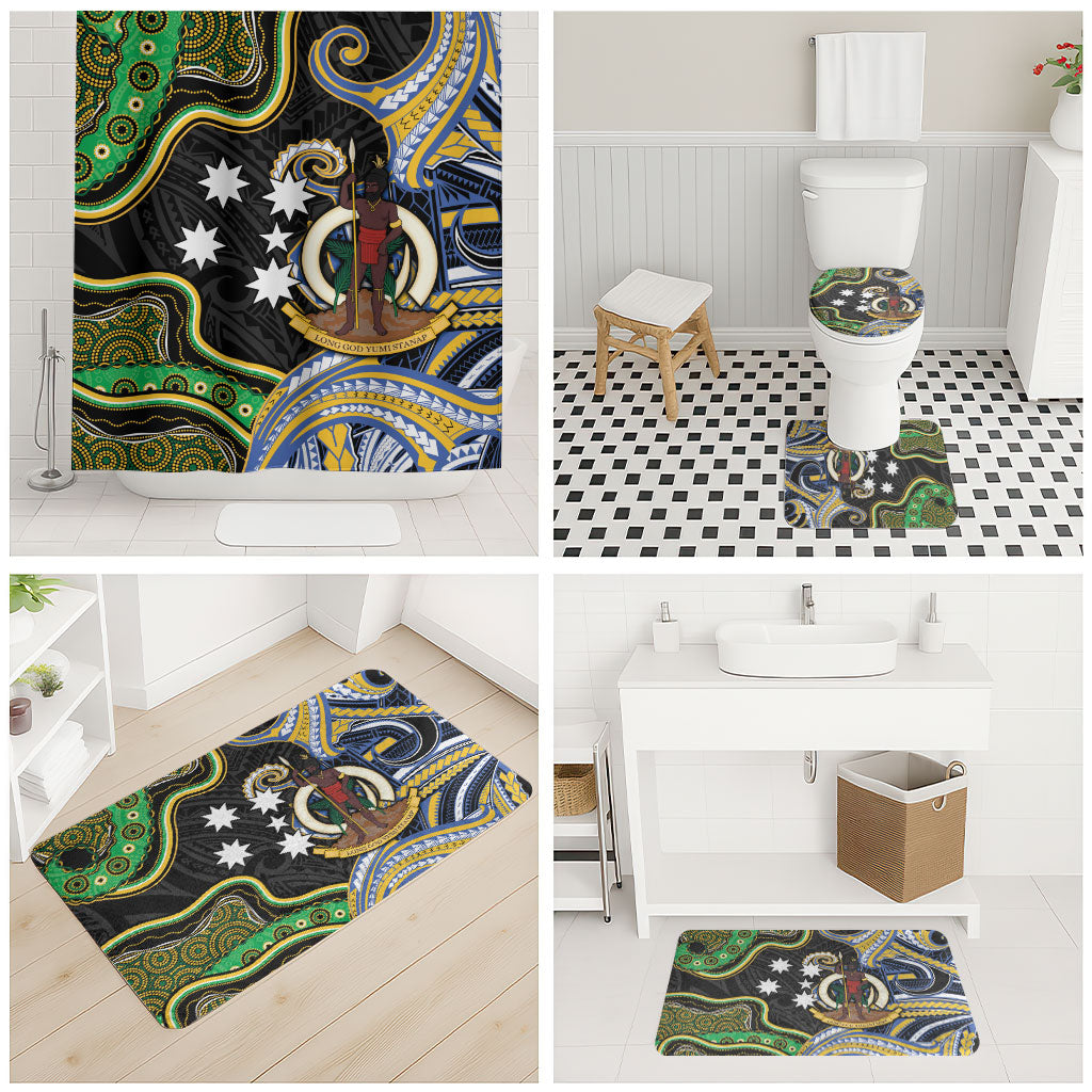 South Sea Islanders And Vanuatu Bathroom Set Boar Tusk Warrior Southern Tribal Pattern