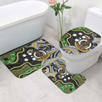 South Sea Islanders And Vanuatu Bathroom Set Boar Tusk Warrior Southern Tribal Pattern