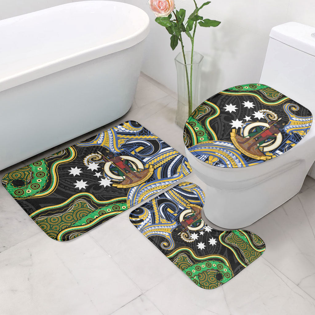 South Sea Islanders And Vanuatu Bathroom Set Boar Tusk Warrior Southern Tribal Pattern