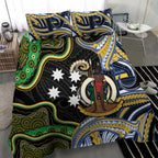 South Sea Islanders And Vanuatu Bedding Set Boar Tusk Warrior Southern Tribal Pattern