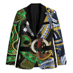 South Sea Islanders And Vanuatu Blazer Boar Tusk Warrior Southern Tribal Pattern