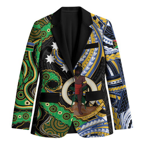 South Sea Islanders And Vanuatu Blazer Boar Tusk Warrior Southern Tribal Pattern