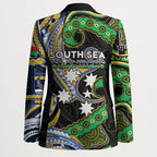 South Sea Islanders And Vanuatu Blazer Boar Tusk Warrior Southern Tribal Pattern