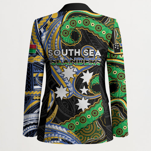 South Sea Islanders And Vanuatu Blazer Boar Tusk Warrior Southern Tribal Pattern