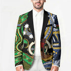 South Sea Islanders And Vanuatu Blazer Boar Tusk Warrior Southern Tribal Pattern
