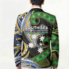 South Sea Islanders And Vanuatu Blazer Boar Tusk Warrior Southern Tribal Pattern