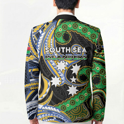 South Sea Islanders And Vanuatu Blazer Boar Tusk Warrior Southern Tribal Pattern