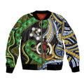 South Sea Islanders And Vanuatu Bomber Jacket Boar Tusk Warrior Southern Tribal Pattern