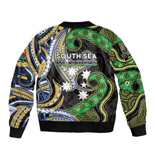 South Sea Islanders And Vanuatu Bomber Jacket Boar Tusk Warrior Southern Tribal Pattern