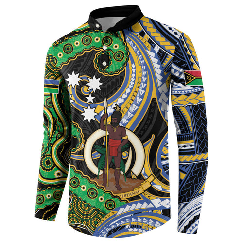 South Sea Islanders And Vanuatu Button Sweatshirt Boar Tusk Warrior Southern Tribal Pattern