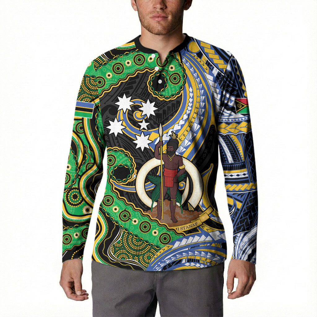 South Sea Islanders And Vanuatu Button Sweatshirt Boar Tusk Warrior Southern Tribal Pattern