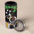 South Sea Islanders And Vanuatu 4 in 1 Can Cooler Tumbler Boar Tusk Warrior Southern Tribal Pattern