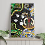 South Sea Islanders And Vanuatu Canvas Wall Art Boar Tusk Warrior Southern Tribal Pattern